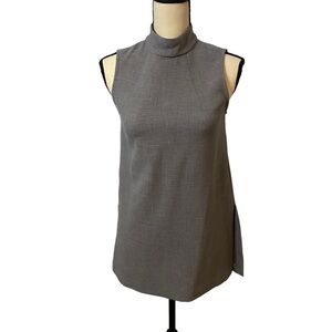 EUC Trina Turk Jaya Tunic Mock Neck Sleeveless Top in Gray Sz 2